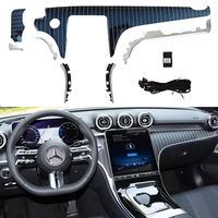 Panneau de garniture de console centrale en fibre de carbone avec éclairage d'ambiance pour Mercedes-Benz Classe GLC (X254) 2023+