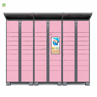 Casillero Inteligente para Paquetes YL, Estructura Desmontable de Autoservicio, Compatible con Desarrollo de Software, Energía Solar, Gabinete de Acero Impermeable