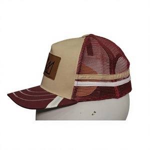 Gorra Trucker de Malla HAQ MEHARBAN SPORTS Marrón Beige con Logotipo 3D Bordado en el Lado Izquierdo, Ajustable, Unisex, Casual, de 5 Paneles, Estilo Urbano - Product Image 1