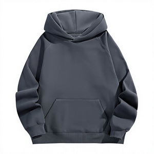 Sweat-shirt à capuche pour homme, couleur unie, coton tricoté, design décontracté avec poche, vêtement d'automne, coupe classique - Product Image 1