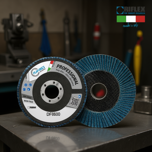 Disque à lamelles professionnel Fervi 125 mm, disque abrasif sans fer pour le ponçage du métal - Product Image 2