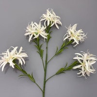 YOPIN-8079 Simulierte Lilienblume Realistische Seidenblume mit 5 Köpfen Spinnenlilien für Luxuriöse Blumenarrangements Lycoris-Blumen