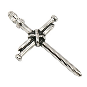 China Supplier Jewelry Silver Gold Plated Pendant Stainless Steel Unique Design Nail <b>Cross</b> Pendant Necklace - Product Image 5