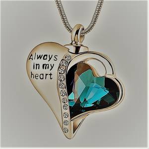 Кулон-медальон из нержавеющей стали с серебряным покрытием в форме сердца для праха, с камнем-талисманом, памятный, для кремации - Product Image 2