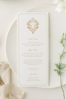 Cartes de menu de mariage pliées de haute qualité, personnalisées avec estampage à chaud, cartes de brunch, numéros de table, cartes en papier pour la Saint-Valentin