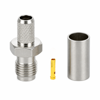 Connecteurs RF SMA plaqués nickel, connecteur coaxial SMA femelle Hembra à sertir pour câble RG58 RG142 LMR195 RG400 RG223