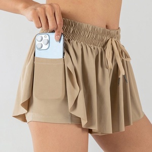 Shorts Deportivos <span class=keywords><strong>2</strong></span> en 1 para Mujer, Cintura Alta, para Gimnasio, Running, Fitness, Yoga, Tenis, Ejercicio, Shorts Fluidos Tipo Ciclista para Deportes - Product Image 5