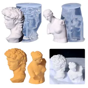 蜡烛肥皂制作用DIY人体艺术雕像模具 & 环氧树脂浇铸大卫维纳斯宙斯雕像硅胶蜡烛模具