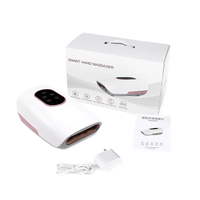 Dispositivo de Masaje Portátil Inteligente para Dedos y Muñecas, Masajeador de Manos Inalámbrico con Control Manual, 4 Modos, 6 Intensidades y Calor