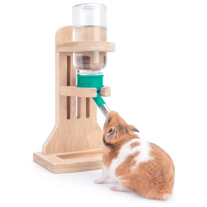 Support vertical pour bouteille d'eau en bois réglable en hauteur de haute qualité pour petits animaux (hamster) - Product Image 2