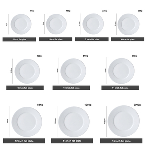 Assiettes à salade et à dessert en céramique blanche, en gros, directement de l'usine, pas cher, 5-8 pouces, faible MOQ, approuvé par la FDA, en stock pour restaurants et hôtels - Product Image 3