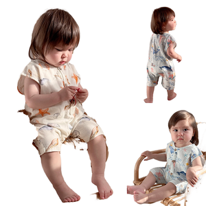 Ins abbigliamento Casual <span class=keywords><strong>neonato</strong></span> uomo e donna tutine estive in puro cotone senza maniche e gilet - Product Image 6