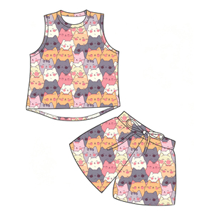 <b>Milk</b> Silk Kids Tank Top & Shorts Set,Custom Print Children 2 Piece Outfit - Product Image 4