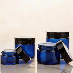 Vente en gros de pots en verre à large ouverture de 20g, 30g, 50g avec couvercle en plastique pour crème cosmétique, pots en verre vides pour soins de la peau, pots pour gommage corporel - Product Image 1