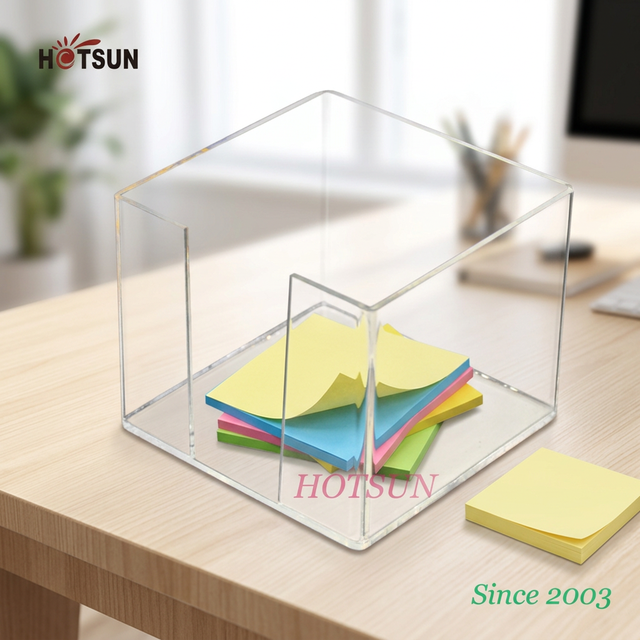 Custom High Clear Sticky Note Holder Acrylic Memo Pad Holder Office Desk Organizer