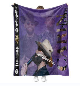 Venta caliente <span class=keywords><strong>Karol</strong></span> <span class=keywords><strong>G</strong></span> Manta Personalizada Súper Suave Poliéster Carin Leon Franela Manta de lana Mantas de cuatro estaciones - Product Image 4