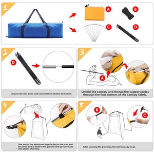 Nueva Carpa de Ducha Exterior Ventilada para las Cuatro Estaciones, de Poliéster 190T, para Inodoro Móvil, Baño, Vestidor y Camping - Product Image 4