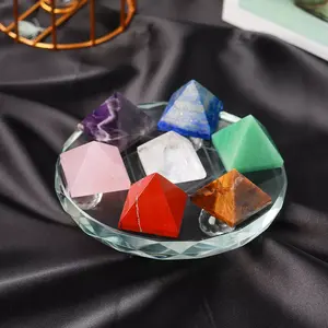 Оптовая продажа, набор кристальных кварцевых чакр в виде пирамиды