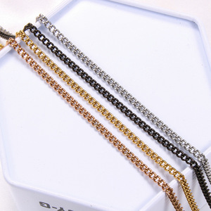 Collana a catena cubana Hip Hop Miami Long Curb per uomo collana a catena sottile in acciaio inossidabile placcato oro 18 carati sottovuoto - Product Image 4