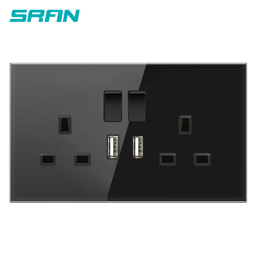 Uk Socket Sran UK Standard Wall Socket With 2usb Home Use Wall Socket