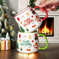 FL Factory Wholesale Christmas Ceramic Coffee Mugs-Santa Claus Gingerbread Man Tree Designs Gift Box Packaging Presents
