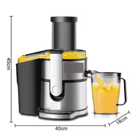 Presse-agrumes 4 en 1 Extracteur puissant en acier inoxydable à large ouverture pour fruits et légumes