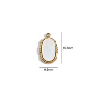Pendentif en pierre naturelle à facettes avec breloque géométrique en acier inoxydable Delicate16.5 * 9.5mm pour la fabrication de bijoux
