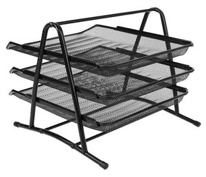 Metal Mesh Office 3 Tier <b>Document</b> Tray <b>File</b> Organizer Letter Tray Holder - Product Image 3