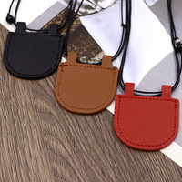 Pochette portable en cuir PU YY pour écouteurs avec cordon, petit sac à monnaie tendance avec sangle de cou, porte-clés durable