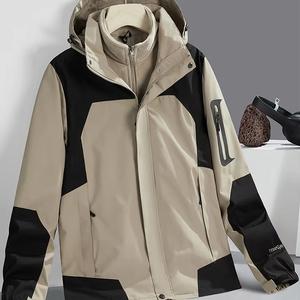 <span class=keywords><strong>Cortavientos</strong></span> para exteriores para Parejas para hombres y mujeres, ropa deportiva transpirable a prueba de frío con capucha para escalada de <span class=keywords><strong>montaña</strong></span>, cremallera sólida de invierno - Product Image 1