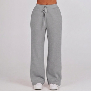 Conjunto Casual de Esporte para Mulheres Outono Inverno, Moletom com Zíper de Manga Longa e Calças Largas, Conjunto de Duas Peças - Product Image 3