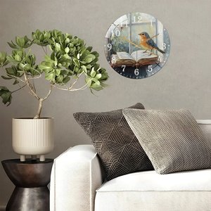 Horloge Murale Ronde Personnalisée en Verre 30x30cm avec Initiales Gravées, Mouvement Silencieux <span class=keywords><strong>à</strong></span> Aiguille des Secondes, Cadeau pour la Maison - Product Image 4