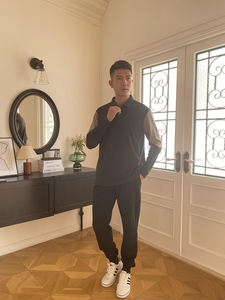 Chemises pour hommes personnalisées de haute qualité à manches courtes, motif uni, anti-plis, coupe ajustée, en jersey de coton durable, vente en gros - Product Image 3