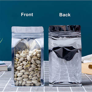 1 개의 옆 공간 투명한 정면은 알루미늄 호일 편평한 바닥은 식사 차 분말 식품 포장을 위한 주머니 지퍼 부대를 위로 서 있습니다 - Product Image 2