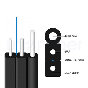 GJFXH Cable de <span class=keywords><strong>fibra</strong></span> óptica de caída para exteriores 2/4/6 Core SMF FRP Alambre de acero LSZH Chaqueta insensible a la curvatura G.657A <span class=keywords><strong>Fibra</strong></span> 2000m Tambor FTTH - Product Image 4