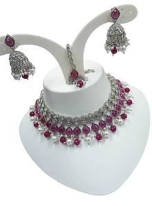 Conjunto de Joyería Kundan de Lujo, Collar de Cobre Plateado en Plata Tradicional, Nueva Llegada, Joyería Nupcial India, Étnica, Antideslustre - Product Image 3