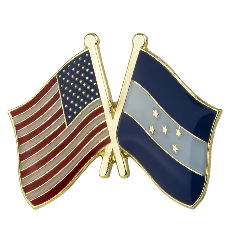 Anpassung Hohe Qualität Günstige USA Land Flagge Pin Weiche Brosche Flagge Metall Kreuz Revers Emaille Pins