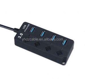 ฮับ USB 3.0 แบบ 4 พอร์ต จากผู้ผลิตขายส่ง พร้อมปุ่มสวิตช์แยกอิสระ 1 พอร์ต อะแดปเตอร์ฮับ 3.0 - Product Image 6