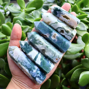 Punta de Ágata Musgosa Natural al por Mayor a Precio de Fábrica, Torre de Piedra de Cristal Druzy para Decoración y Regalo - Product Image 4