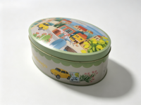 Boîte en métal ovale personnalisée de qualité supérieure pour enfants, avec couvercle à vis, impression CMYK, pour bonbons et biscuits