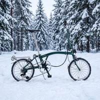 Vélo pliable mini à trois plis avec cadre en acier de 16 pouces et 7 vitesses, capacité de charge de 110 kg pour utilisation en ville
