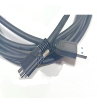 Kabel Usb 3.0 Aoc Tipe A Ke Mikro B dengan Sekrup Hibrida Optik Aktif Kabel Kamera Industri untuk Penglihatan Mesin
