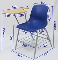 Chaise de formation moderne OEM ODM pour étudiants avec tableau d'écriture et panier de rangement, mobilier de classe en plastique écologique
