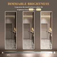 OEM ODM Smart Ware Miroir de sol LED pleine longueur avec capteur 2025 Tendance 3 températures de couleur Salle de bain Chambre à coucher Décoration personnalisée