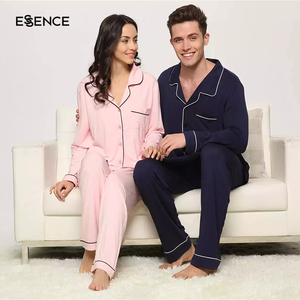 Ensembles <span class=keywords><strong>pyjama</strong></span> 2 pièces personnalisés pour couple <span class=keywords><strong>pyjama</strong></span> <span class=keywords><strong>en</strong></span> viscose de bambou <span class=keywords><strong>en</strong></span> vente de gros - Product Image 6