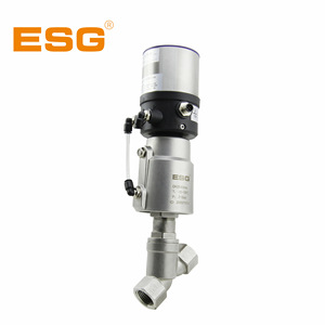 วาล์วปรับมุมสแตนเลสควบคุมด้วยลม ESG DN20 แบบหน้าแปลน ไหลแบบเส้นตรง ทนอุณหภูมิสูง - Product Image 3