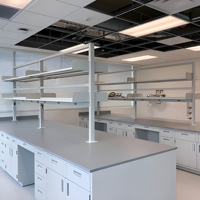 Meubles de laboratoire scolaire modernes résistants à la corrosion, bancs de laboratoire en acier et en bois personnalisés pour la chimie, la biologie, la physique