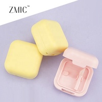 Pot de baume à lèvres mat jaune rose 10g avec logo personnalisé, applicateur en caoutchouc, mini pot de masque pour les lèvres, pot de baume à lèvres portable avec spatule