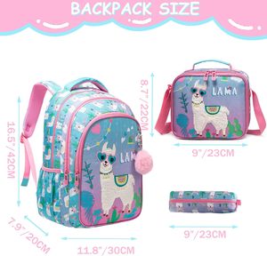 Vente en gros Sac <span class=keywords><strong>à</strong></span> dos d'école dessin animé Sac <span class=keywords><strong>à</strong></span> dos pour enfants agneau <span class=keywords><strong>licorne</strong></span> Sac d'école 3 en 1 pour enfants avec sac <span class=keywords><strong>à</strong></span> lunch pour filles - Product Image 2