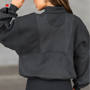 <span class=keywords><strong>Sweat</strong></span>-shirt à <span class=keywords><strong>capuche</strong></span> court en polaire à manches longues pour <span class=keywords><strong>femme</strong></span>, vêtement de sport, Fitness, personnalisé, automne - Product Image 3